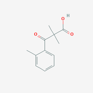 molecular formula C12H14O3 B13253794 2,2-Dimethyl-3-(2-methylphenyl)-3-oxopropanoic acid 