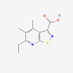 molecular formula C11H12N2O2S B13253837 6-Ethyl-4,5-dimethyl-[1,2]thiazolo[5,4-b]pyridine-3-carboxylic acid 