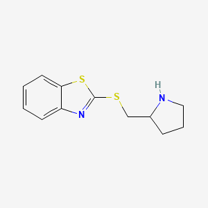 molecular formula C12H14N2S2 B13253847 2-((Pyrrolidin-2-ylmethyl)thio)benzo[d]thiazole 