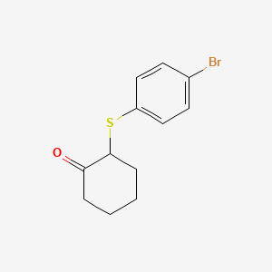 molecular formula C12H13BrOS B13253938 2-[(4-Bromophenyl)sulfanyl]cyclohexan-1-one 