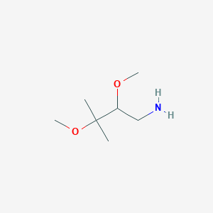 molecular formula C7H17NO2 B13253966 2,3-Dimethoxy-3-methylbutan-1-amine 