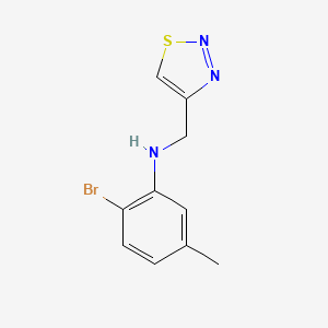 molecular formula C10H10BrN3S B13254006 2-Bromo-5-methyl-N-(1,2,3-thiadiazol-4-ylmethyl)aniline 