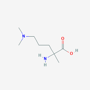 molecular formula C8H18N2O2 B13254014 2-Amino-5-(dimethylamino)-2-methylpentanoic acid 