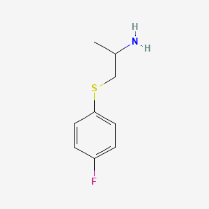 molecular formula C9H12FNS B13254098 1-((4-Fluorophenyl)thio)propan-2-amine 