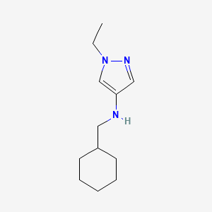 molecular formula C12H21N3 B13254132 N-(Cyclohexylmethyl)-1-ethyl-1H-pyrazol-4-amine 