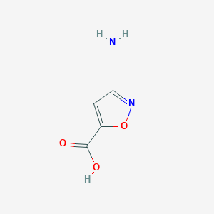 molecular formula C7H10N2O3 B13254155 3-(2-Aminopropan-2-yl)-1,2-oxazole-5-carboxylic acid 