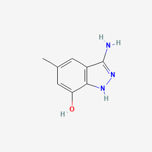 molecular formula C8H9N3O B13254162 3-Amino-5-methyl-1H-indazol-7-ol 