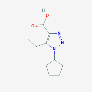 molecular formula C10H15N3O2 B13254196 1-cyclopentyl-5-ethyl-1H-1,2,3-triazole-4-carboxylic acid 