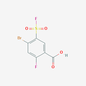 molecular formula C7H3BrF2O4S B13254222 4-Bromo-2-fluoro-5-(fluorosulfonyl)benzoic acid 