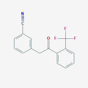 B1325424 2-(3-Cyanophenyl)-2'-trifluoromethylacetophenone CAS No. 898784-51-5