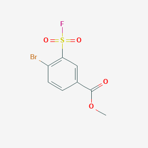 molecular formula C8H6BrFO4S B13254288 Methyl 4-bromo-3-(fluorosulfonyl)benzoate 