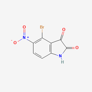 molecular formula C8H3BrN2O4 B13254309 4-Bromo-5-nitro-2,3-dihydro-1H-indole-2,3-dione 