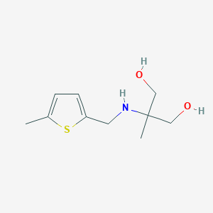 molecular formula C10H17NO2S B13254353 2-Methyl-2-{[(5-methylthiophen-2-yl)methyl]amino}propane-1,3-diol 