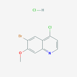 molecular formula C10H8BrCl2NO B13254374 6-Bromo-4-chloro-7-methoxyquinoline hydrochloride 