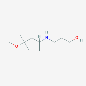 molecular formula C10H23NO2 B13254393 3-[(4-Methoxy-4-methylpentan-2-yl)amino]propan-1-ol 