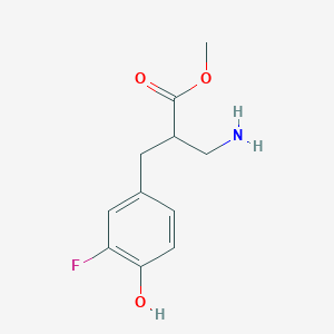 molecular formula C11H14FNO3 B13254408 Methyl 3-amino-2-[(3-fluoro-4-hydroxyphenyl)methyl]propanoate 