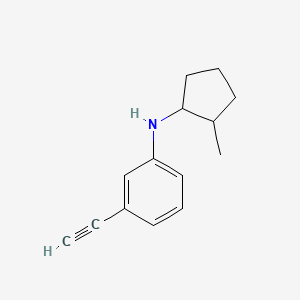 molecular formula C14H17N B13254427 3-ethynyl-N-(2-methylcyclopentyl)aniline 