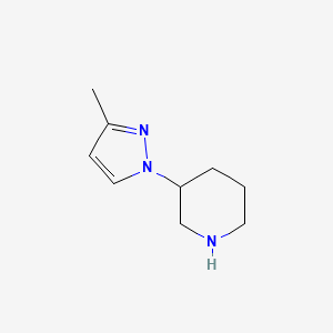 molecular formula C9H15N3 B13254469 3-(3-Methyl-1H-pyrazol-1-yl)piperidine 