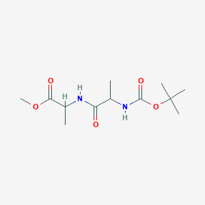 molecular formula C12H22N2O5 B13254476 Methyl 2-(2-{[(tert-butoxy)carbonyl]amino}propanamido)propanoate 