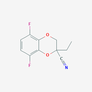 molecular formula C11H9F2NO2 B13254480 2-Ethyl-5,8-difluoro-2,3-dihydro-1,4-benzodioxine-2-carbonitrile 