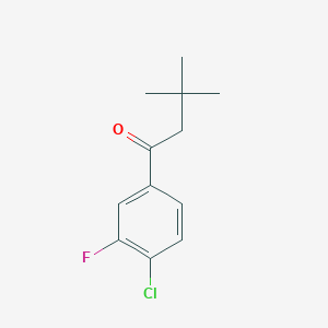 B1325450 4'-Chloro-3,3-dimethyl-3'-fluorobutyrophenone CAS No. 898764-64-2