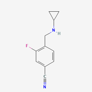 molecular formula C11H11FN2 B13254526 4-[(Cyclopropylamino)methyl]-3-fluorobenzonitrile 