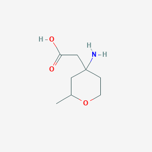 molecular formula C8H15NO3 B13254537 2-(4-Amino-2-methyloxan-4-yl)acetic acid 