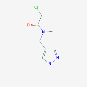 molecular formula C8H12ClN3O B13254541 2-Chloro-N-methyl-N-[(1-methyl-1H-pyrazol-4-YL)methyl]acetamide 