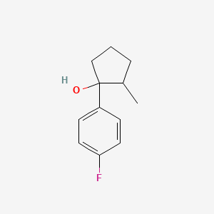 molecular formula C12H15FO B13254545 1-(4-Fluorophenyl)-2-methylcyclopentan-1-ol 