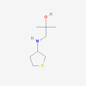 molecular formula C8H17NOS B13254559 2-Methyl-1-[(thiolan-3-yl)amino]propan-2-ol 