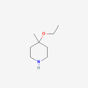 molecular formula C8H17NO B13254573 4-Ethoxy-4-methylpiperidine 