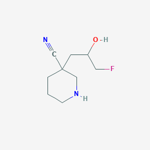 3-(3-Fluoro-2-hydroxypropyl)piperidine-3-carbonitrile