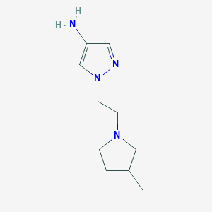 molecular formula C10H18N4 B13254590 1-[2-(3-methylpyrrolidin-1-yl)ethyl]-1H-pyrazol-4-amine 