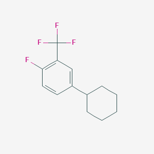 molecular formula C13H14F4 B13254663 4-Cyclohexyl-1-fluoro-2-(trifluoromethyl)benzene 