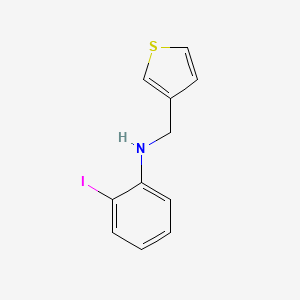 molecular formula C11H10INS B13254671 2-iodo-N-(thiophen-3-ylmethyl)aniline 