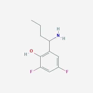 molecular formula C10H13F2NO B13254679 2-(1-Aminobutyl)-4,6-difluorophenol 