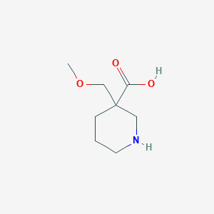 molecular formula C8H15NO3 B13254688 3-(Methoxymethyl)piperidine-3-carboxylic acid 