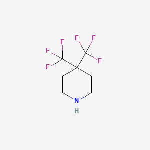 molecular formula C7H9F6N B13254712 4,4-Bis(trifluoromethyl)piperidine 