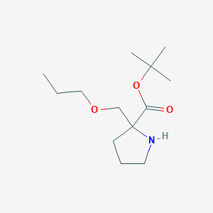 molecular formula C13H25NO3 B13254763 tert-Butyl 2-(propoxymethyl)pyrrolidine-2-carboxylate 