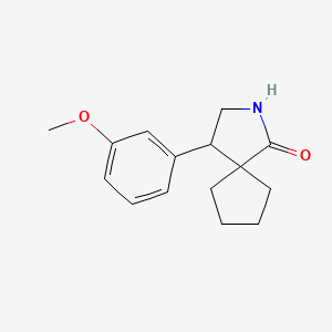 molecular formula C15H19NO2 B13254767 4-(3-Methoxyphenyl)-2-azaspiro[4.4]nonan-1-one 