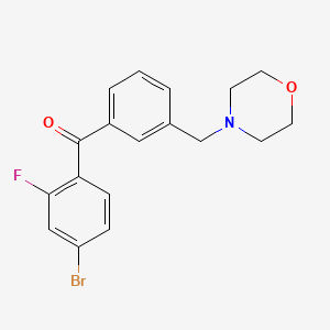 B1325478 4-Bromo-2-fluoro-3'-morpholinomethyl benzophenone CAS No. 898792-04-6