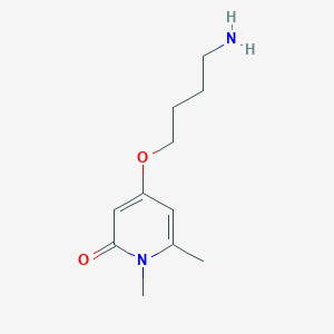 molecular formula C11H18N2O2 B13254786 4-(4-Aminobutoxy)-1,6-dimethyl-1,2-dihydropyridin-2-one 