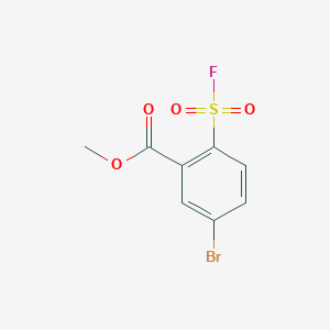 molecular formula C8H6BrFO4S B13254830 Methyl 5-bromo-2-(fluorosulfonyl)benzoate 