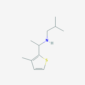 molecular formula C11H19NS B13254833 (2-Methylpropyl)[1-(3-methylthiophen-2-yl)ethyl]amine 