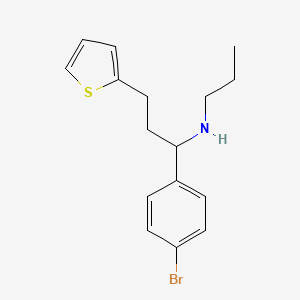 molecular formula C16H20BrNS B13254861 [1-(4-Bromophenyl)-3-(thiophen-2-yl)propyl](propyl)amine 