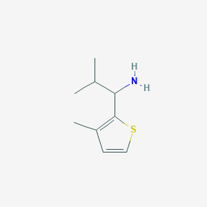 molecular formula C9H15NS B13254883 2-Methyl-1-(3-methylthiophen-2-yl)propan-1-amine 