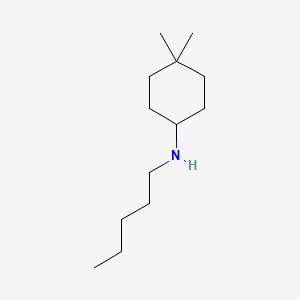 molecular formula C13H27N B13254899 4,4-dimethyl-N-pentylcyclohexan-1-amine 