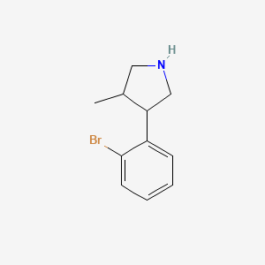 molecular formula C11H14BrN B13254924 3-(2-Bromophenyl)-4-methylpyrrolidine 