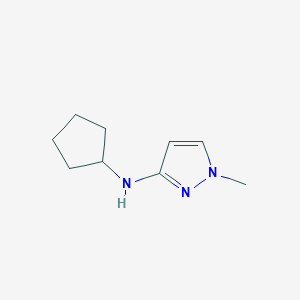 molecular formula C9H15N3 B13254931 N-cyclopentyl-1-methyl-1H-pyrazol-3-amine 