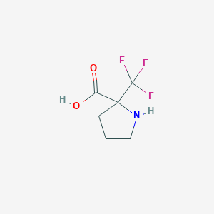 molecular formula C6H8F3NO2 B13254948 2-(Trifluoromethyl)pyrrolidine-2-carboxylic acid 